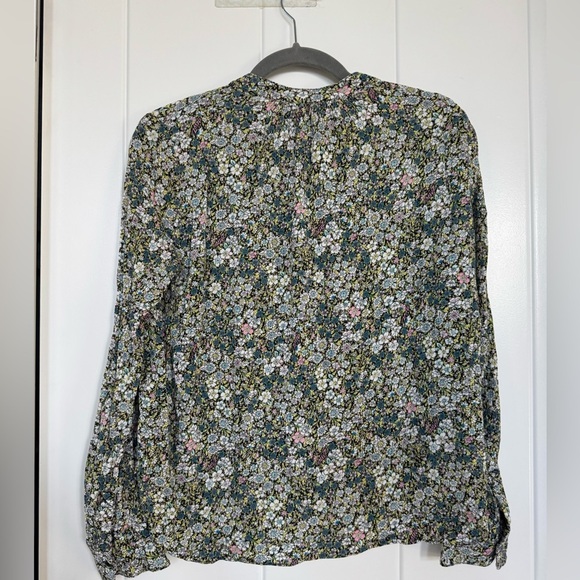 Zadig & Voltaire Women’s Tink Blouse Size Medium Ditsy Floral Popover Top Green - Picture 6 of 10